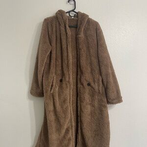 Cozy Brown Hooded Women's Coat